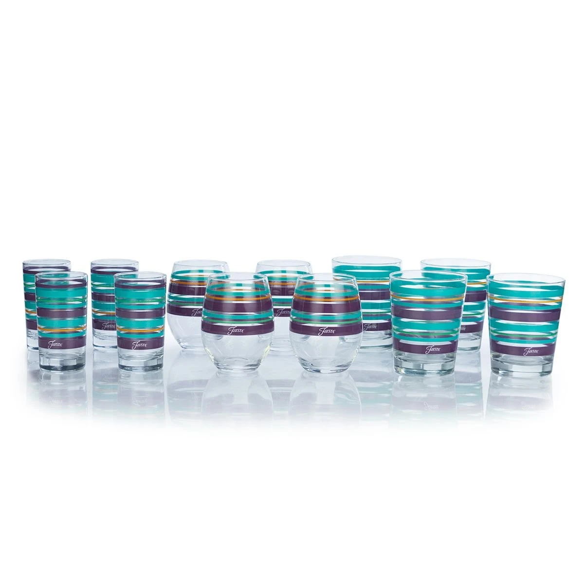 Fiesta® Drinkware Set Of 12 | Desert Stripes