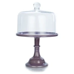 Mosser Glass 10" Cake Plate & Dome | Eggplant