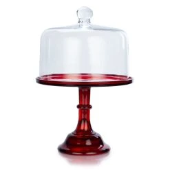 Mosser Glass 10" Cake Plate & Dome | Red