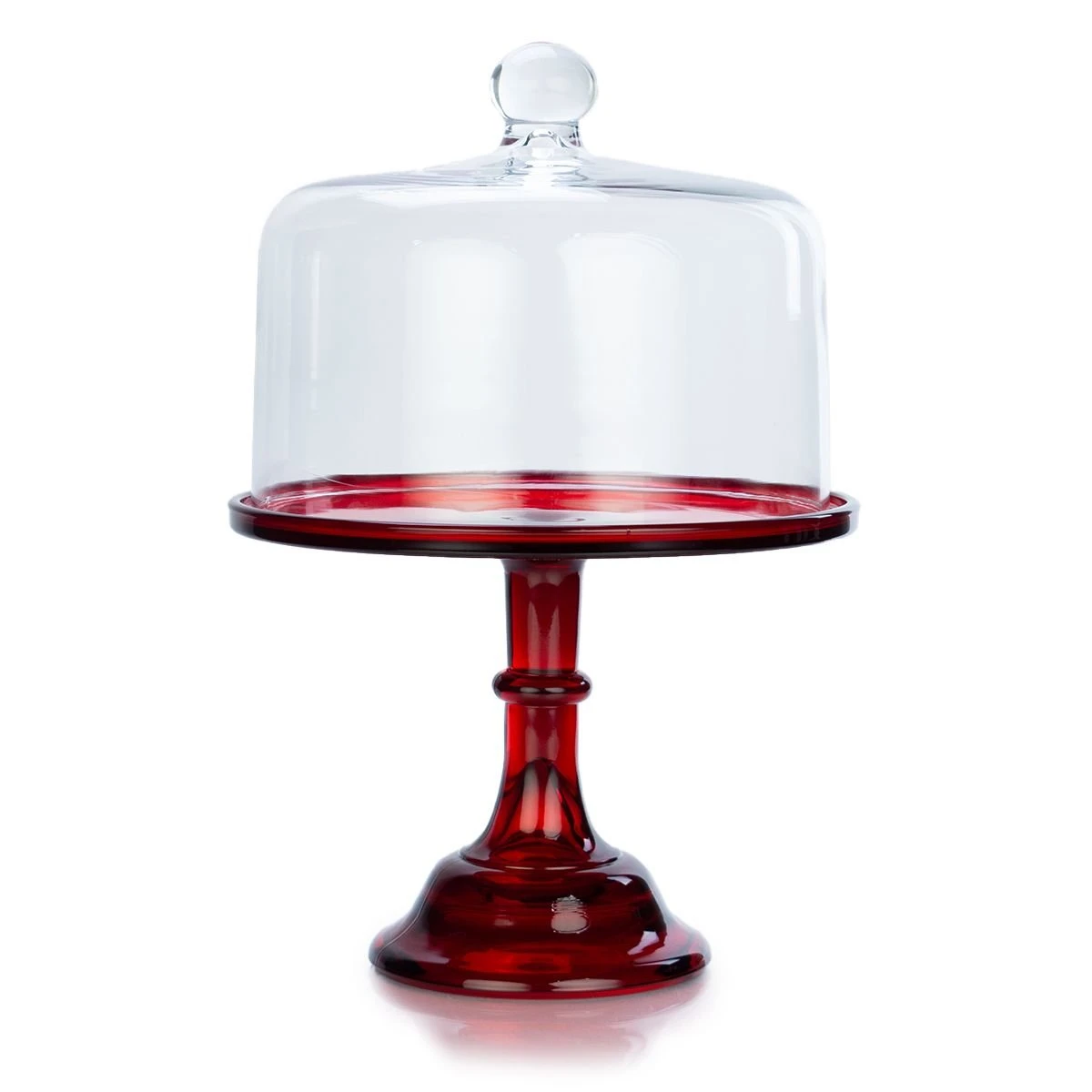 Mosser Glass 10" Cake Plate & Dome | Red