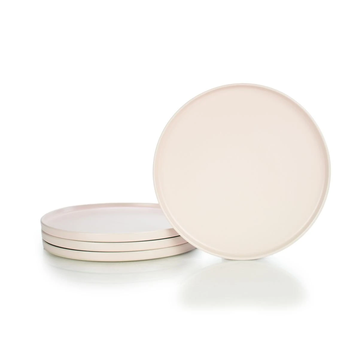Everything Kitchens Modern Flat 8-Piece Dinner Plate Set | Soft Pink & Stone Gray - Image 2