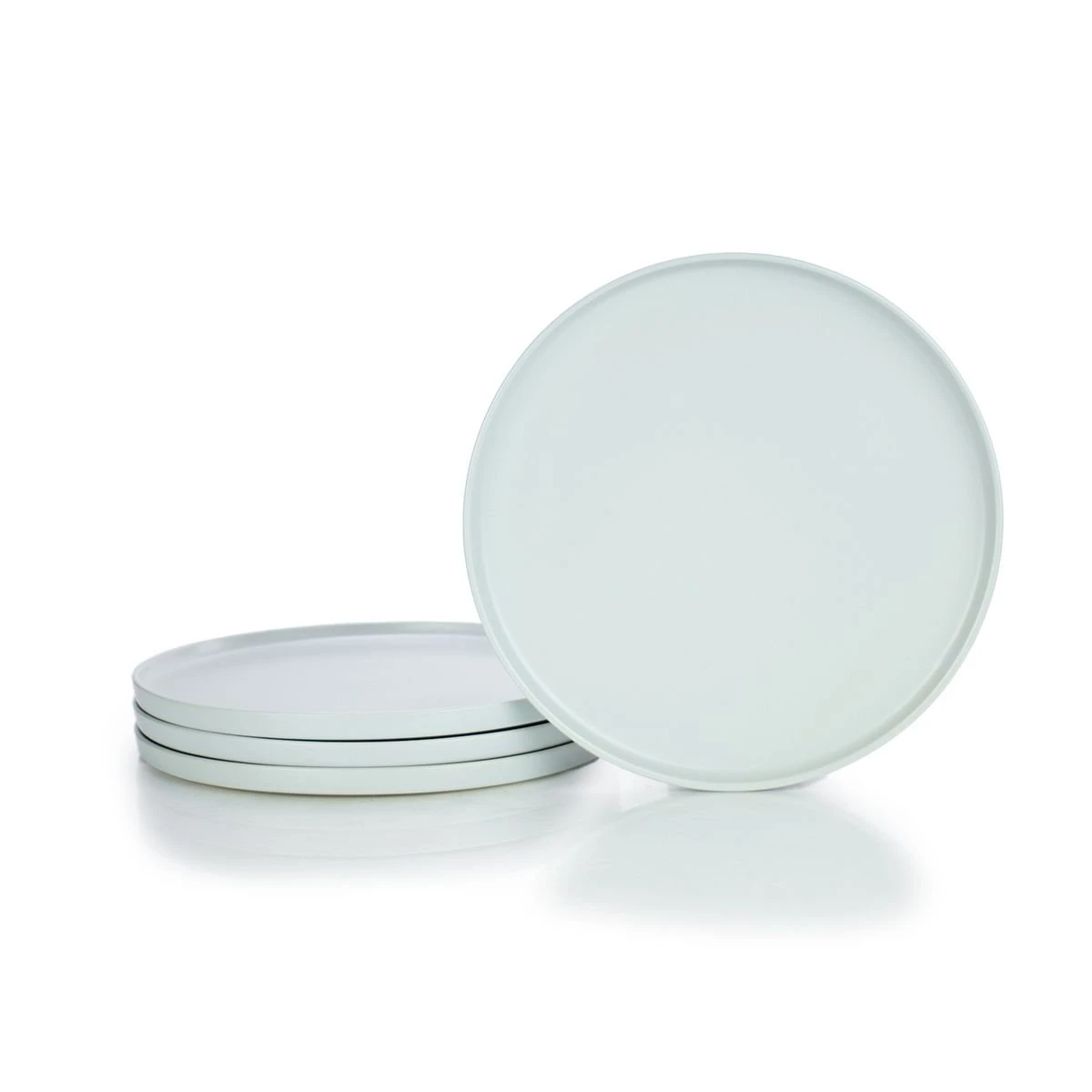 Everything Kitchens Modern Flat 8-Piece Dinner Plate Set | Soft Pink & Stone Gray - Image 4