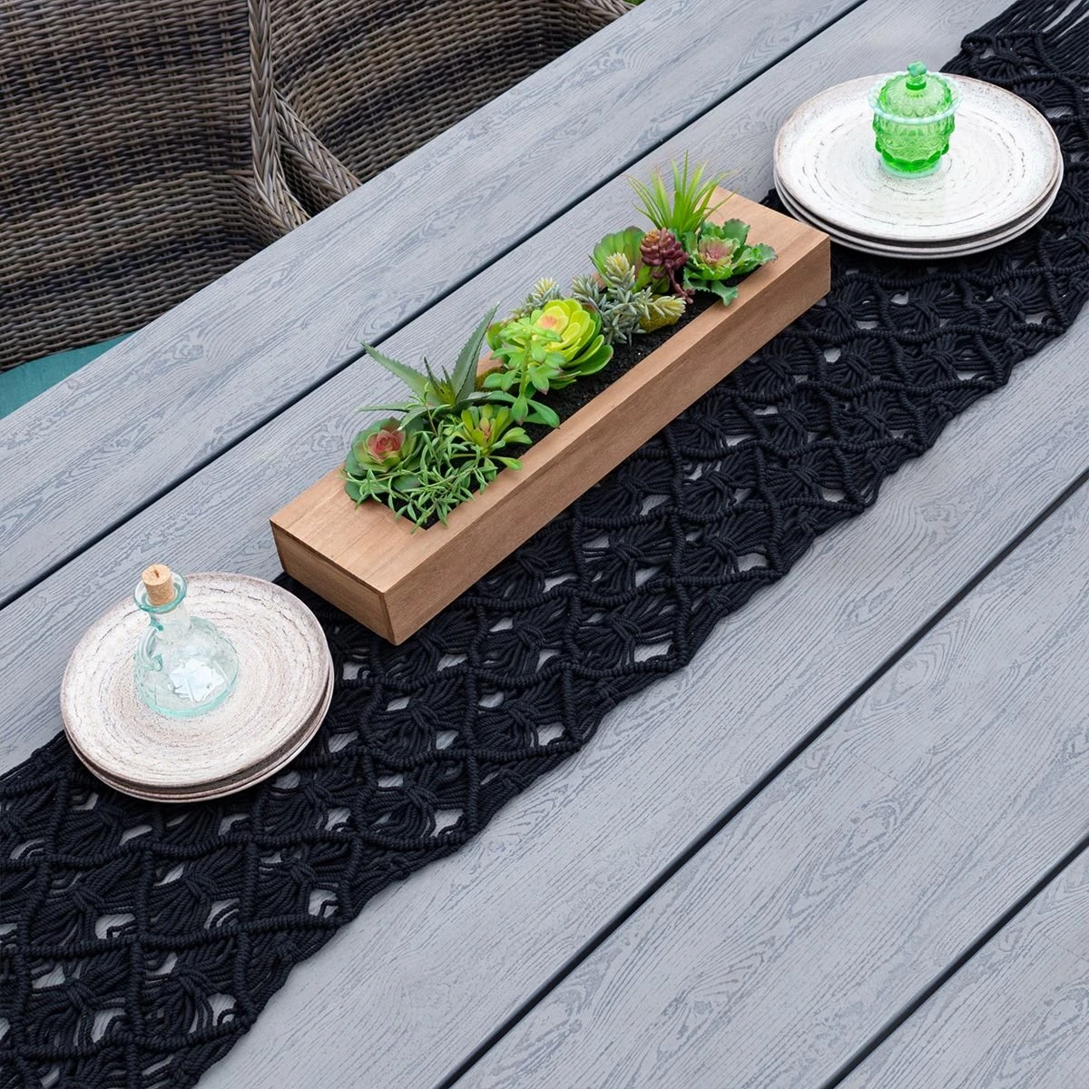 Everything Kitchens 13" X 86" Macrame Table Runner | Blake - Image 3