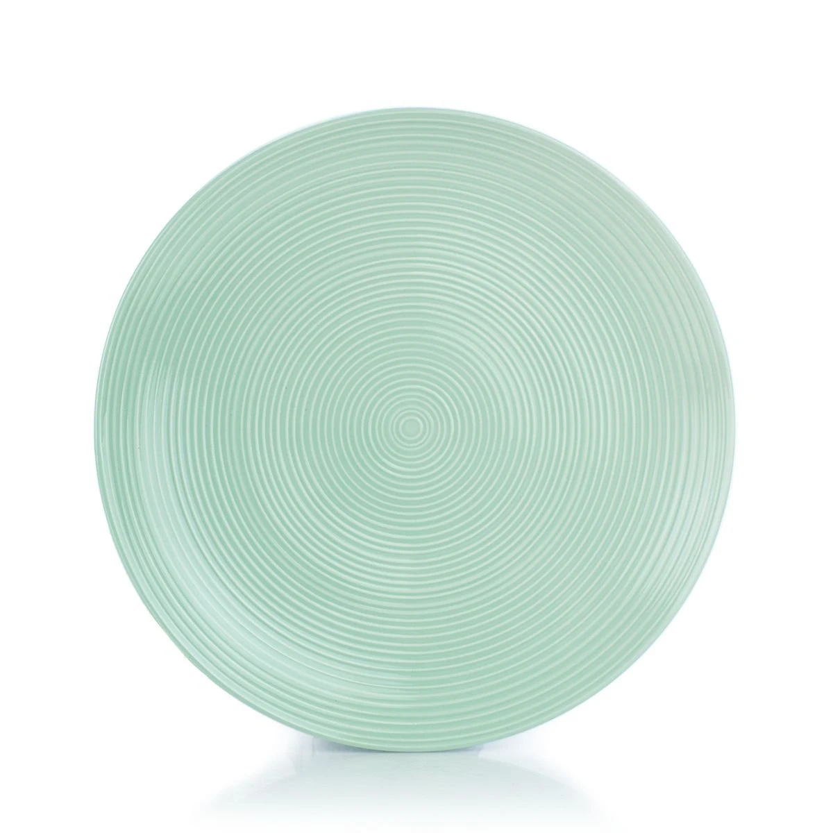 Everything Kitchens Modern Colorful Neutrals - Rippled 10.5" Dinner Plates (Set Of 4) - Glazed | Light Green - Image 2