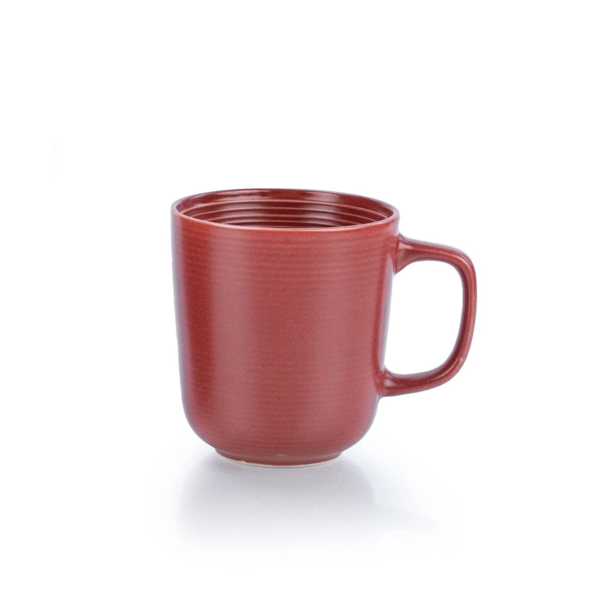 Everything Kitchens Modern Colorful Neutrals - Rippled 12oz Mugs (Set Of 4) - Matte | Red - Image 2
