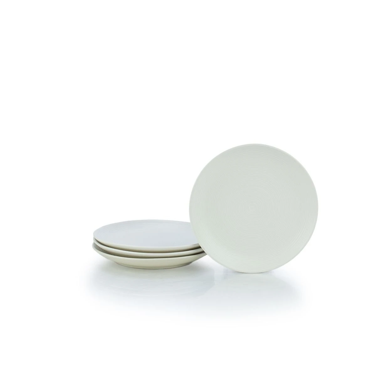 Everything Kitchens Modern Colorful Neutrals - Rippled 16-Piece Dinnerware Set - Matte | Green & Ivory - Image 5