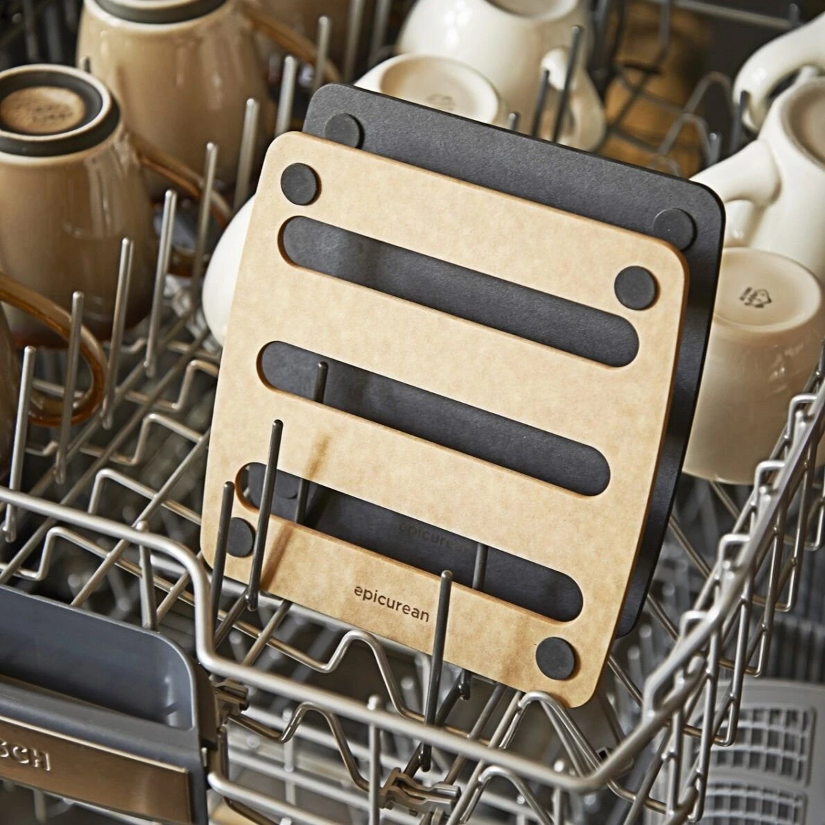 Epicurean 7"× 7" Trivet | Natural & Black - Image 3