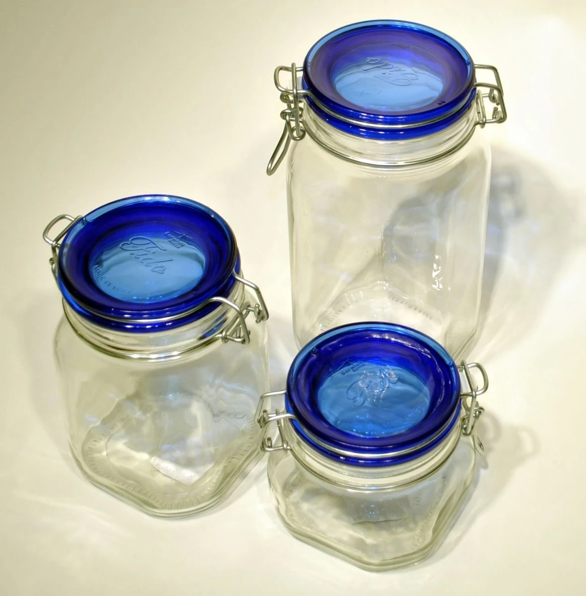 Bormioli Rocco 1L Swing Top Fido Canning Jar | Blue Lid - Image 2