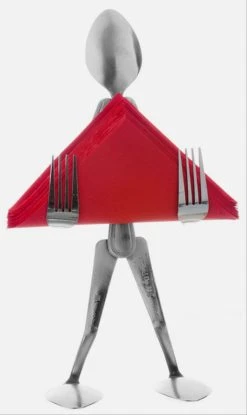 Forked Up Art Napkin Holder Stand - Spoon Art Figurine