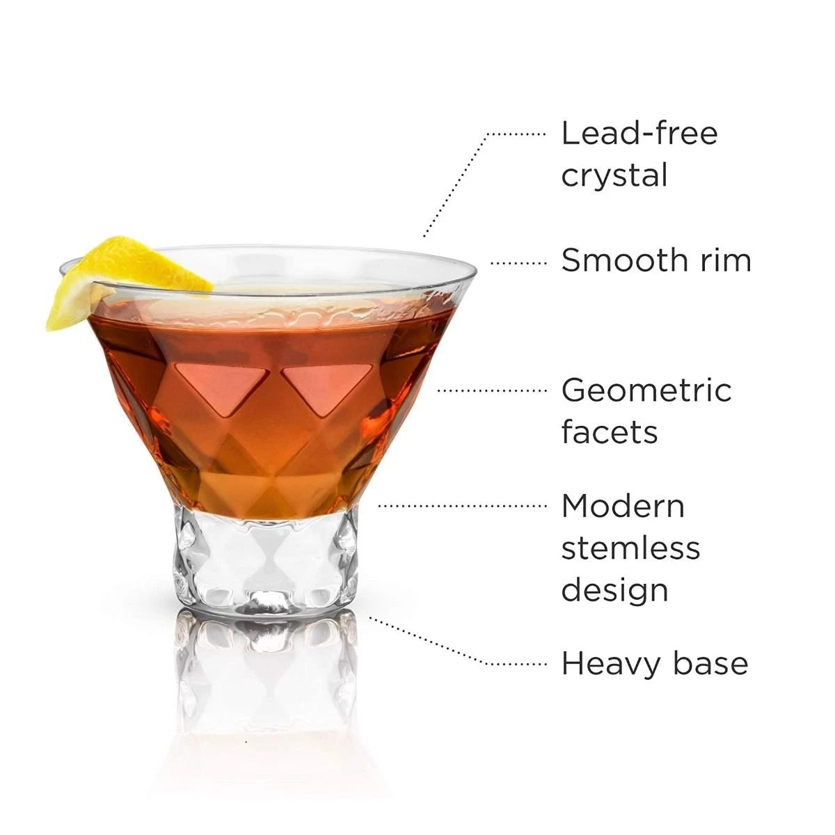 Viski® Gem Crystal Martini Glasses - Image 6