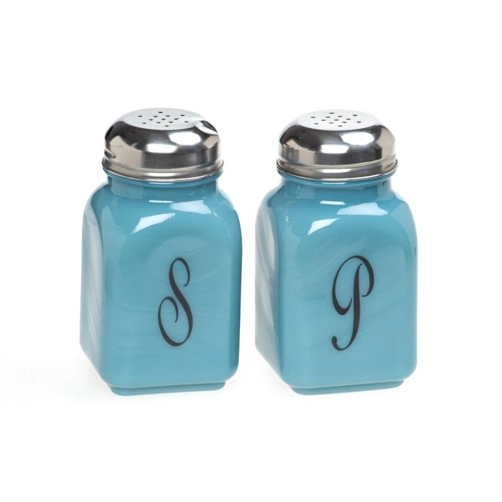 Mosser Glass Monogram Salt & Pepper Set | Georgia Blue
