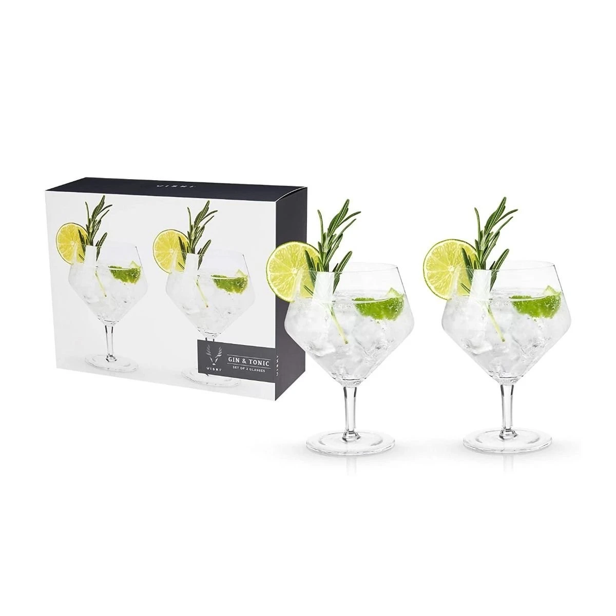 Viski® Angled Crystal Gin & Tonic Glasses - Image 7