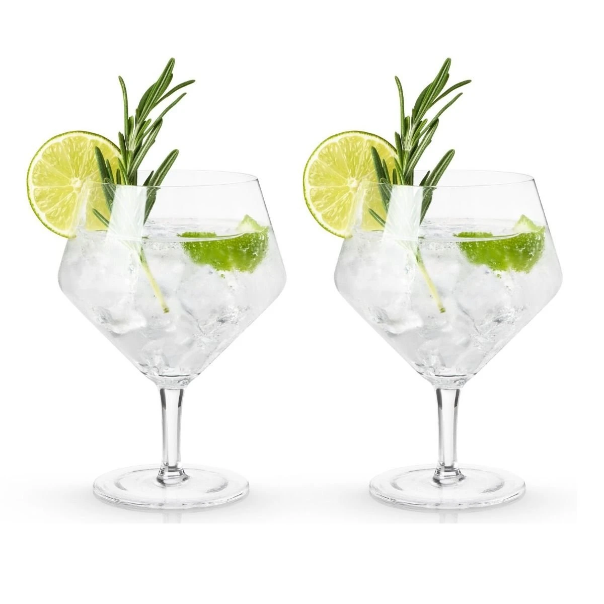 Viski® Angled Crystal Gin & Tonic Glasses