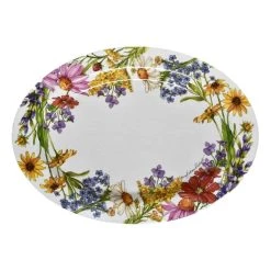 Bamboo Table Oval Platter | Wildflowers