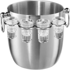 OGGI Stainless Steel Ice Bucket & Shot Glass Set | 9-Piece