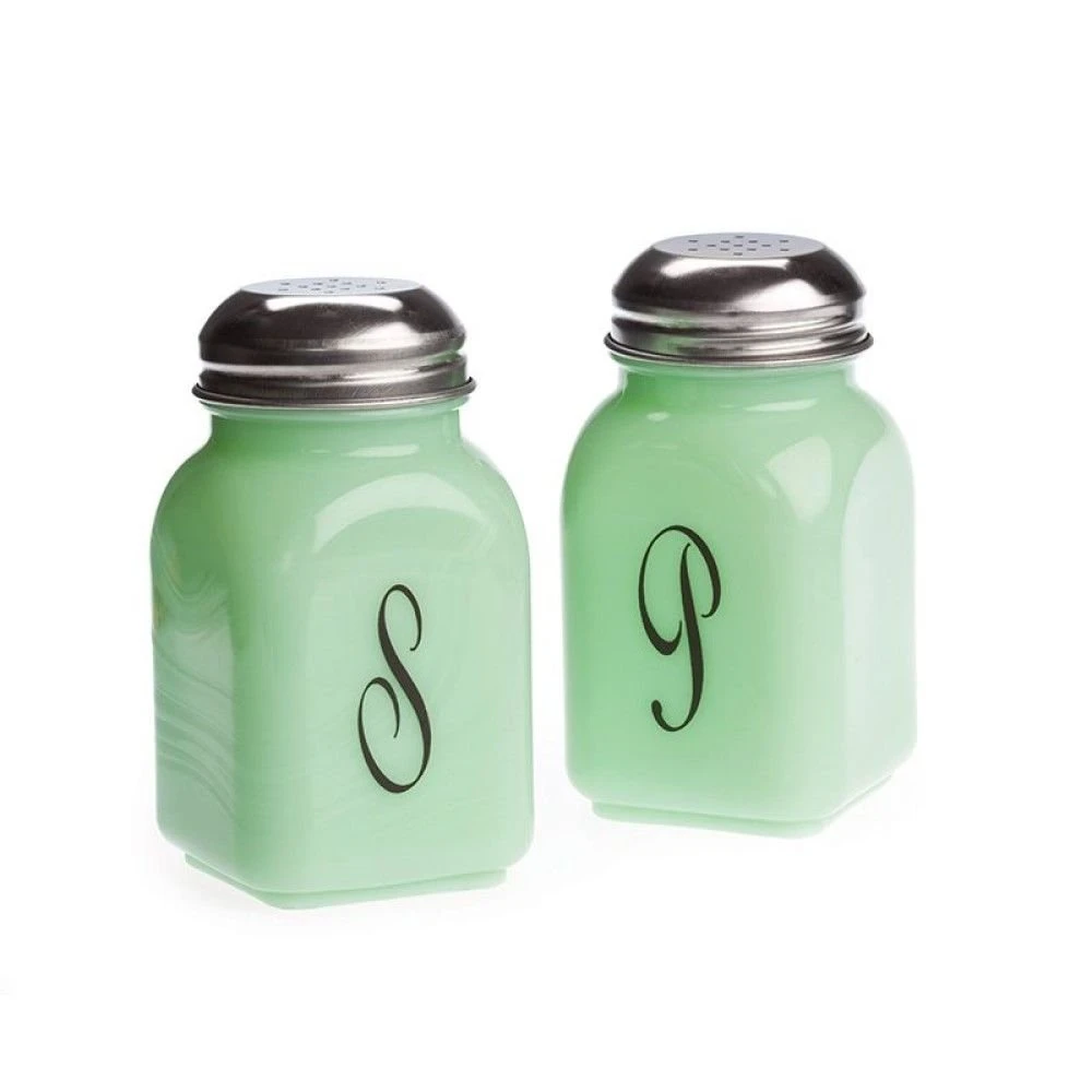 Mosser Glass Monogram Salt & Pepper Set | Jadeite