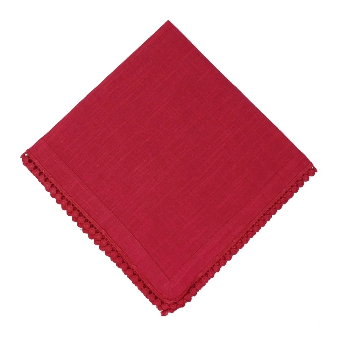 Mahogany USA Solid 18" X 18" Lace Napkin | Red