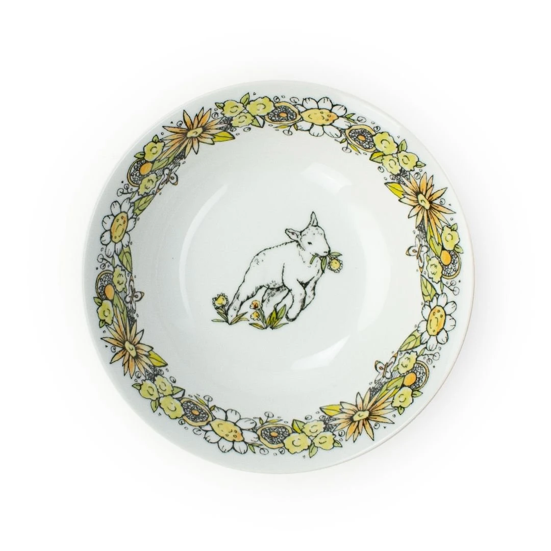 Everything Kitchens Barnyard Baby Animals 16-Piece Dinnerware Set With Glasses | "Leaping Sheep" - Lamb - Image 4