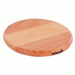 Staub 9" Round Magnetic Wooden Trivet | Large