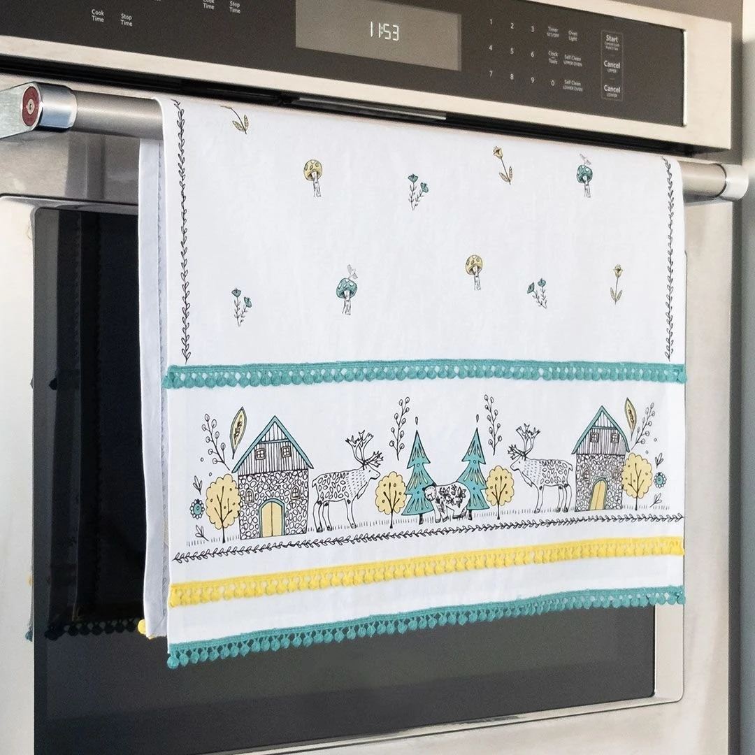 Everything Kitchens 19" X 28" Tea Towel | Nordic Woodland - Image 2