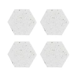 Typhoon Elements Hexagon Coasters (Set Of 4) | Terrazzo Stone