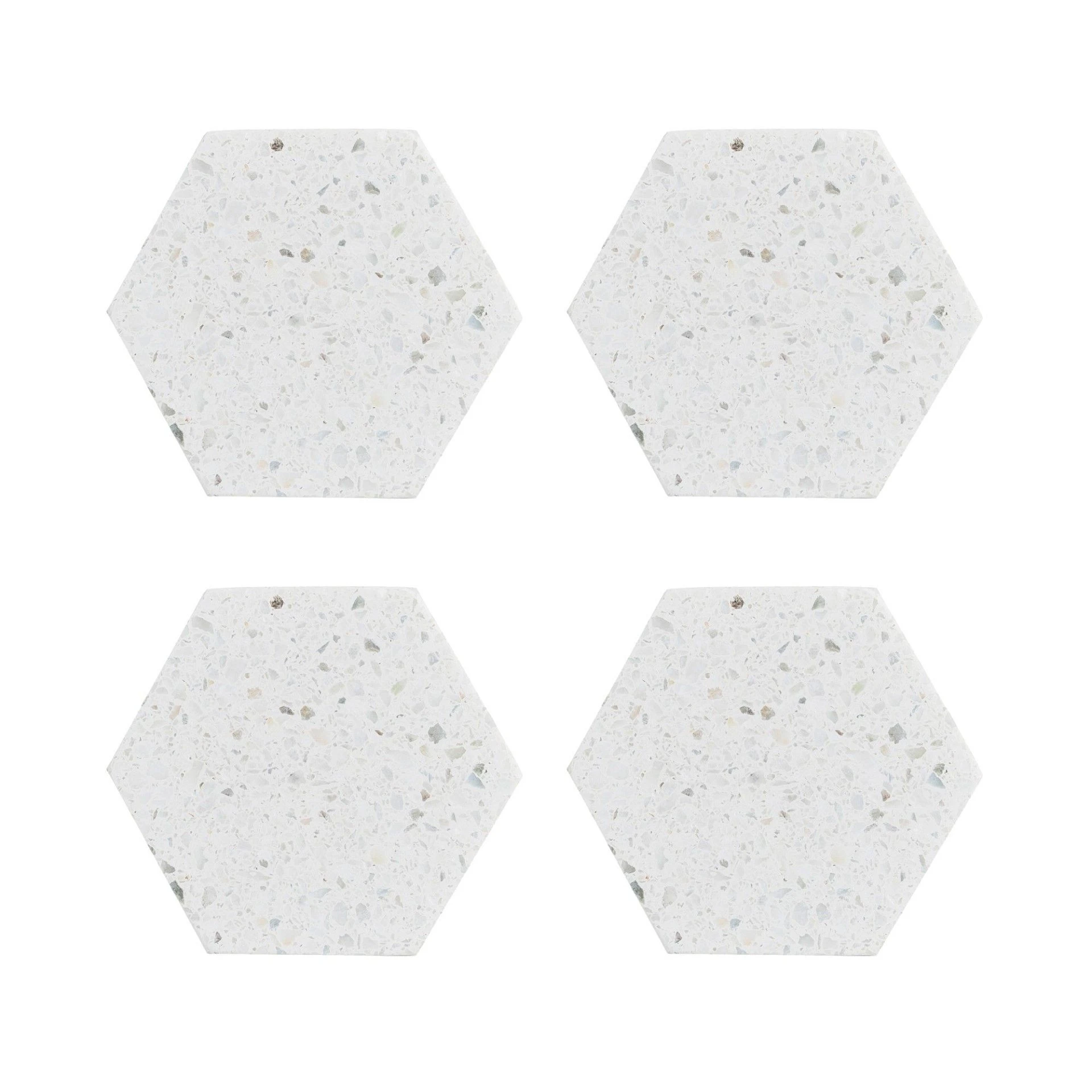 Typhoon Elements Hexagon Coasters (Set Of 4) | Terrazzo Stone