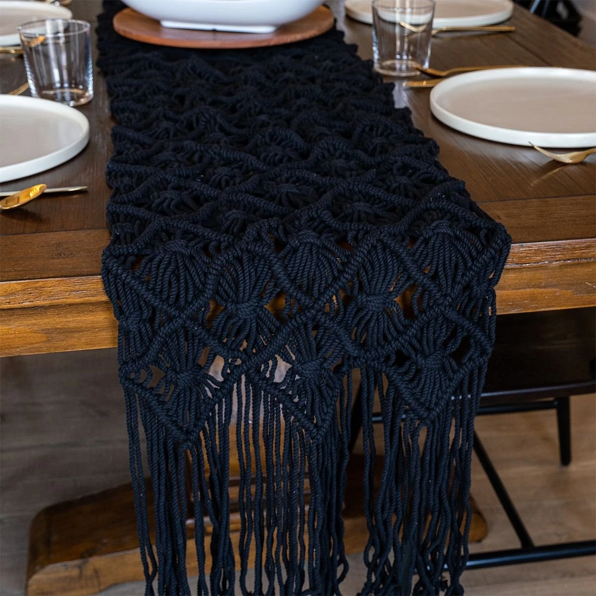 Everything Kitchens 13" X 86" Macrame Table Runner | Blake