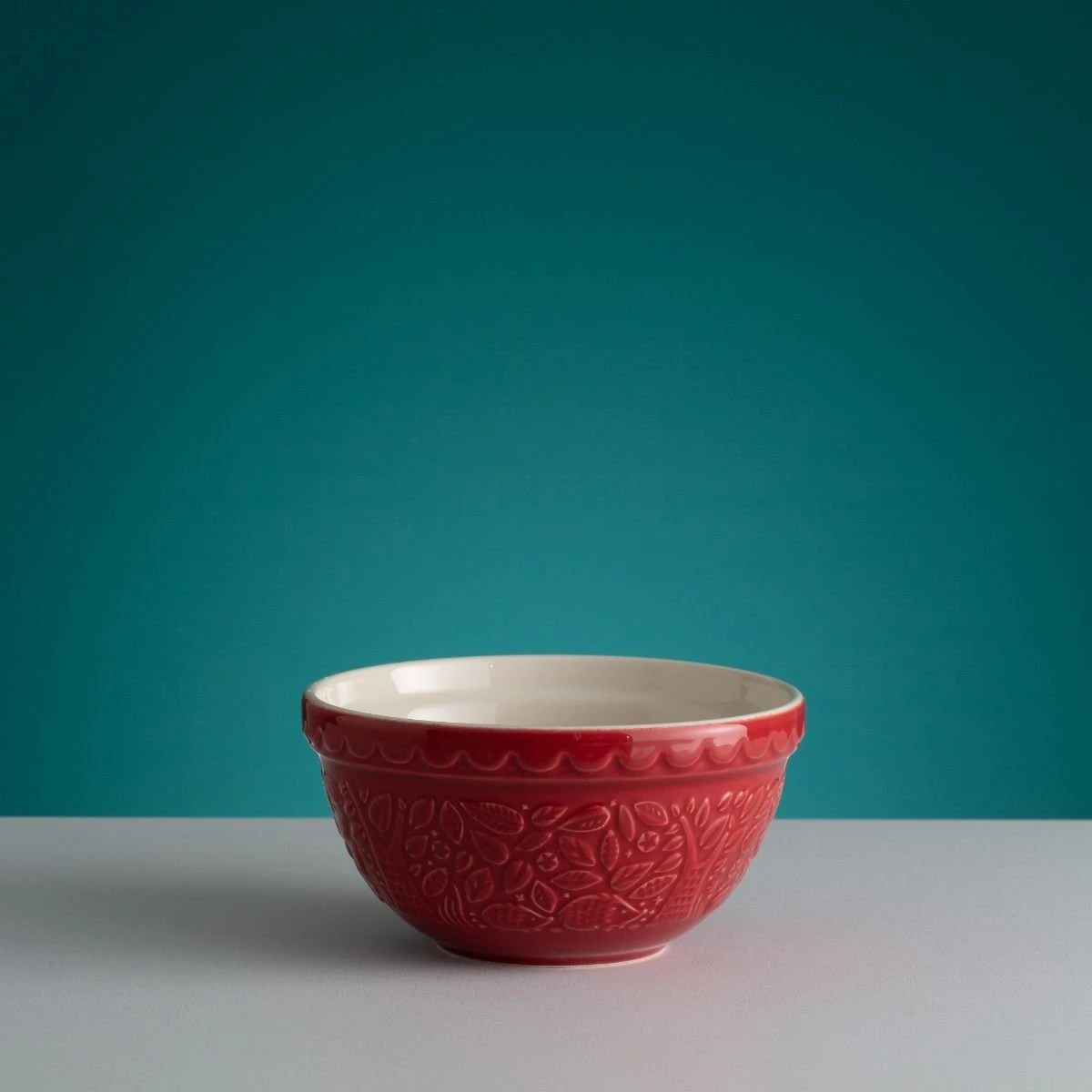 Mason Cash In The Forest S30 (1.25 Qt) Embossed Mixing Bowl | Hedgehog (Red) - Image 2