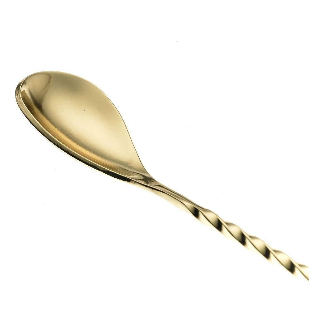 Mercer Barfly 19.6" Bar Spoon With Fork | Gold Plated - Image 2