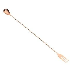 Mercer Barfly 12.4" Bar Spoon With Fork | Copper Plated