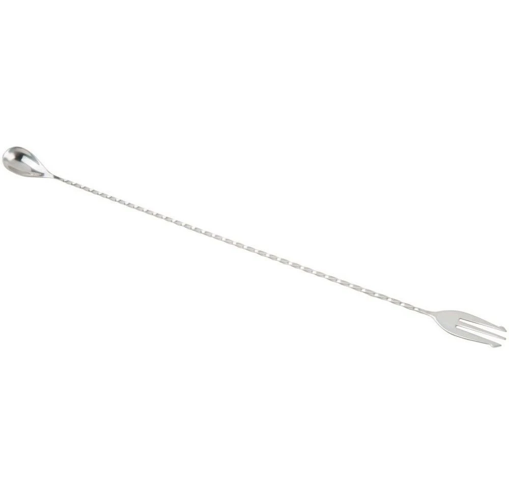 Mercer Barfly 19.6" Bar Spoon With Fork | Stainless Steel