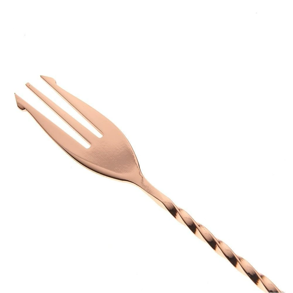 Mercer Barfly 19.6" Bar Spoon With Fork | Copper Plated - Image 2