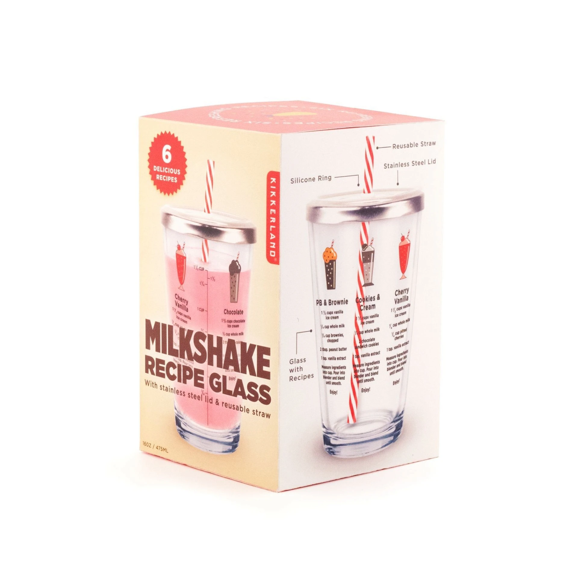 Kikkerland Recipe Glass | Milkshake - Image 3