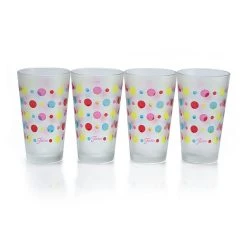 Fiesta® 16oz Cooler Glassware (Set Of 4) | Frosted Multi-Color Dots