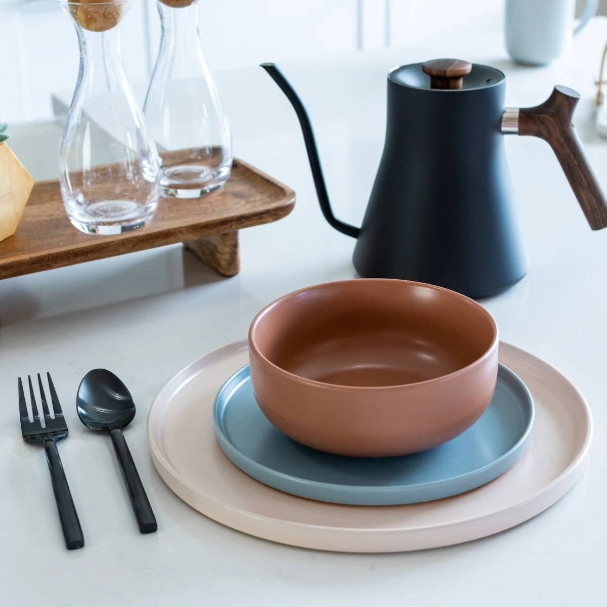 Everything Kitchens Modern Flat Dinnerware Collection - Image 3