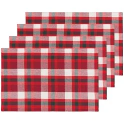 Danica Brands Now Designs By Danica Second Spin 13" X 20" Placemats (Set Of 4) | Tannenbaum Plaid