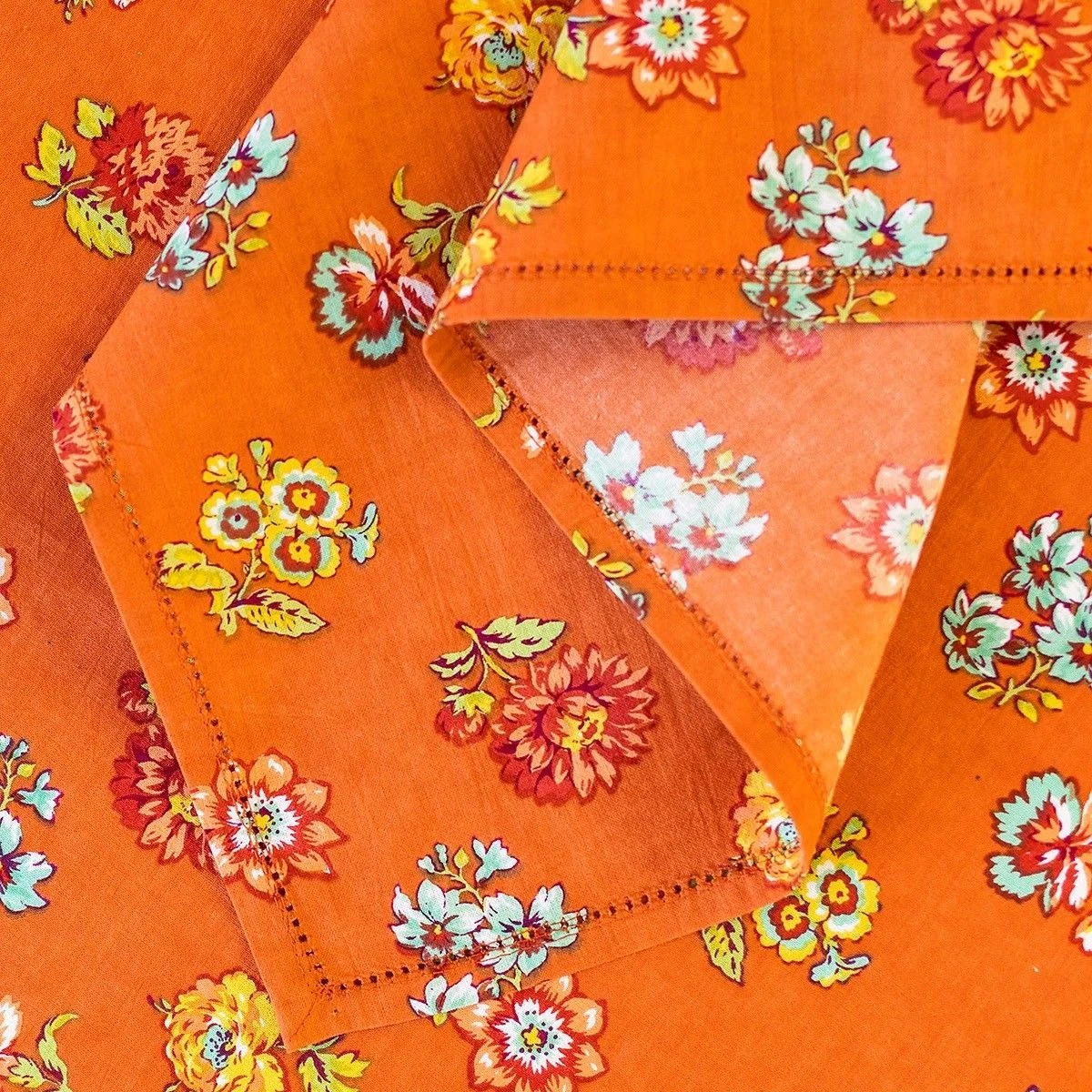 April Cornell Flower Toss Napkin (Set Of 4) | Terracotta - Image 3