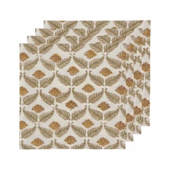 Danica Brands Danica Heirloom 18" Block Print Napkins (Set Of 4) | Frond