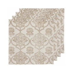 Danica Brands Danica Heirloom 18" Block Print Napkins (Set Of 4) | Lotus