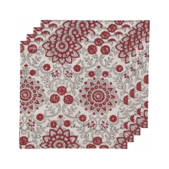 Danica Brands Danica Heirloom 18" Block Print Napkins (Set Of 4) | Passionflower
