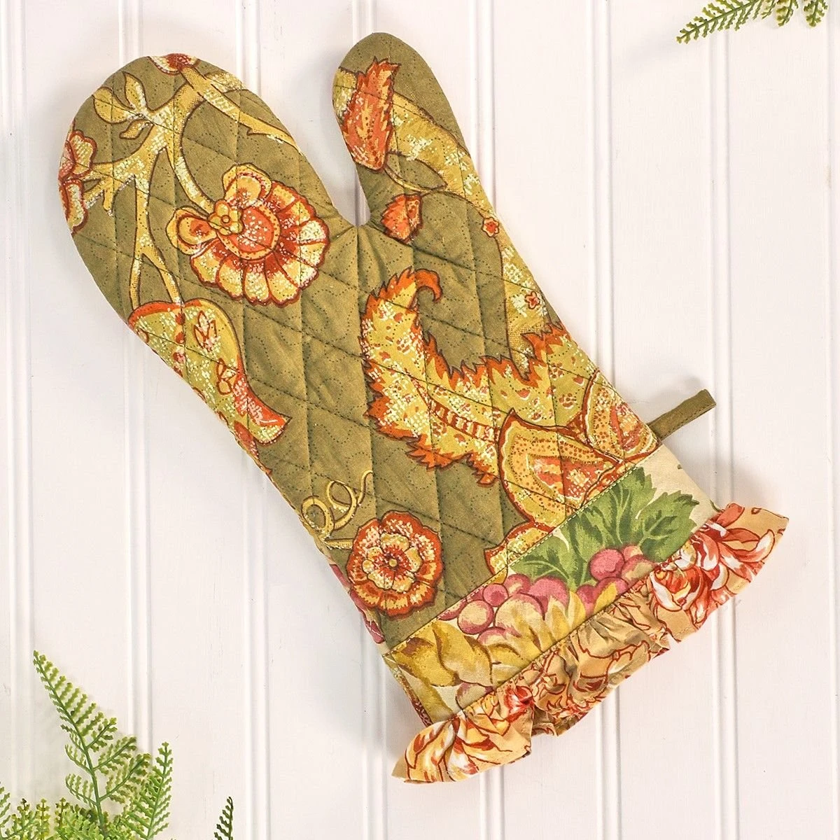 April Cornell Oven Mitt | Pumpkin Hollow Patchwork - Image 3