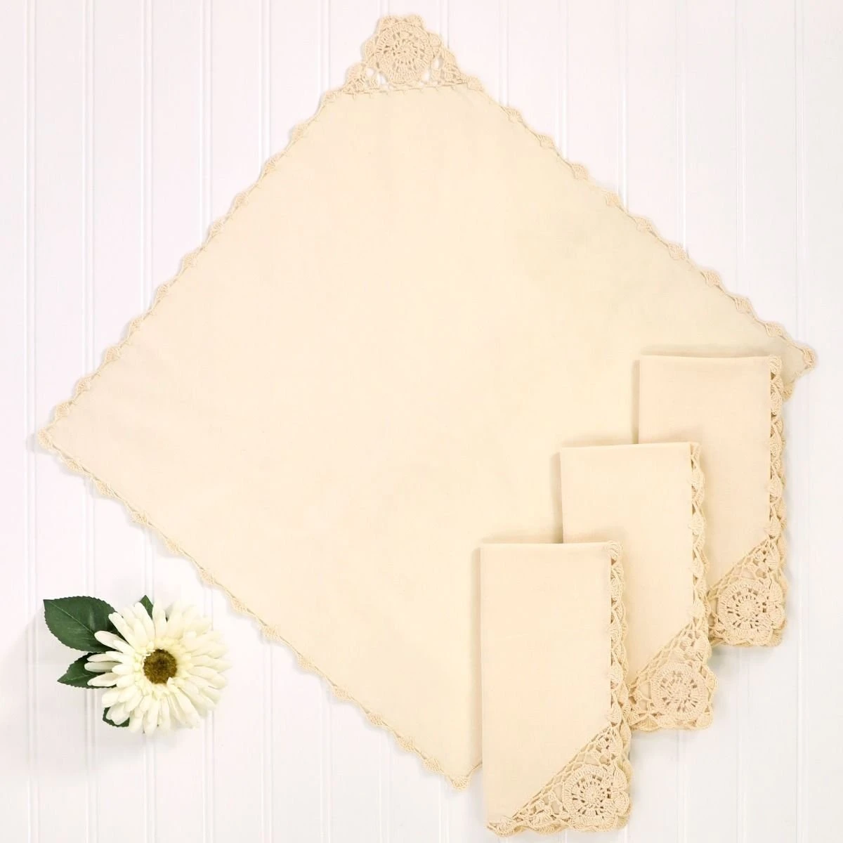 April Cornell Cora's Crochet Napkin (Set Of 6) | Antique - Image 2