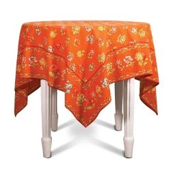 April Cornell 60" X 90" Flower Toss Dining Tablecloth | Terracotta