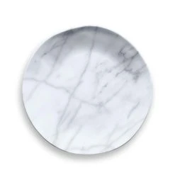 TarHong Melamine Tabletop 8.5" Round Salad Plate | Carrara Marble