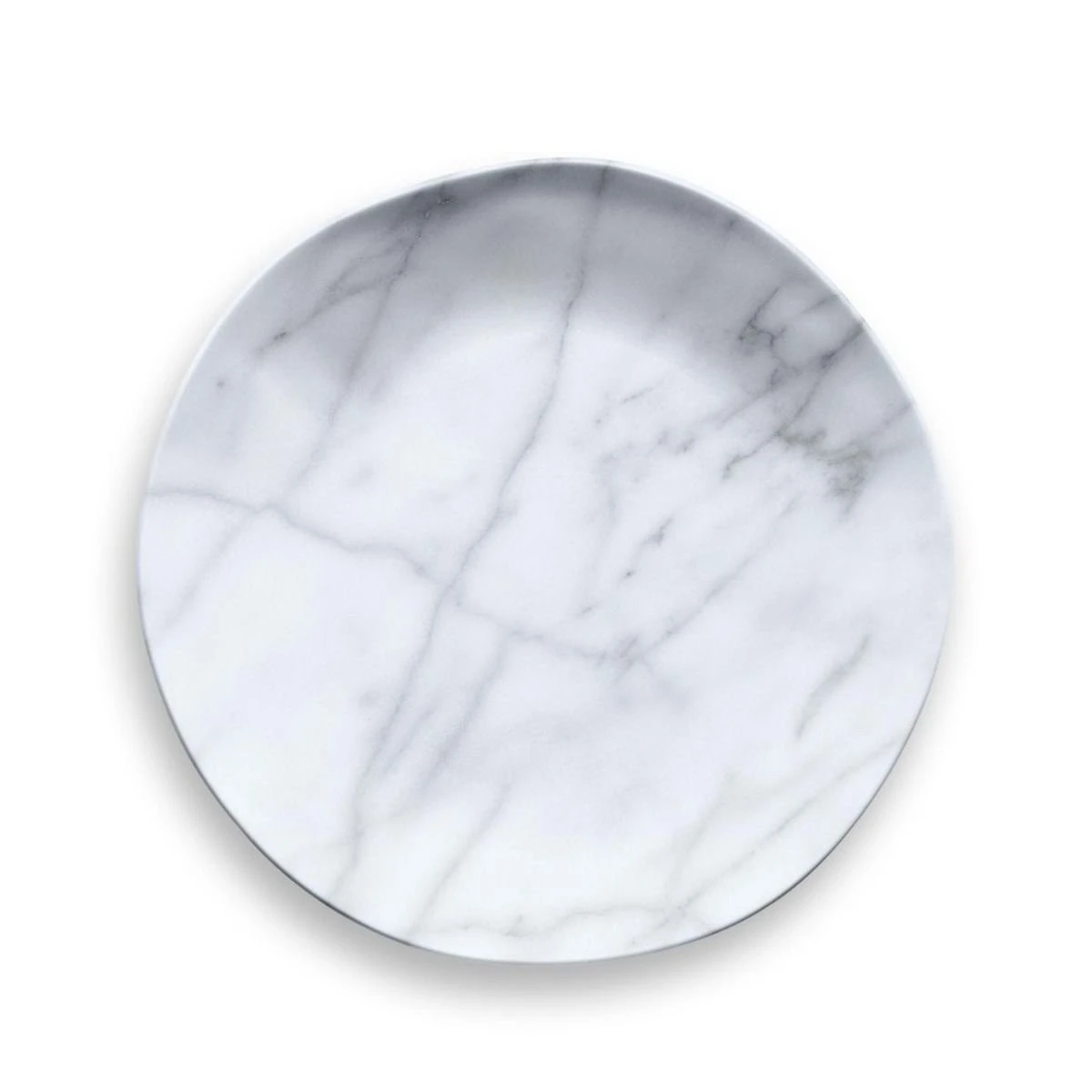 TarHong Melamine Tabletop 8.5" Round Salad Plate | Carrara Marble