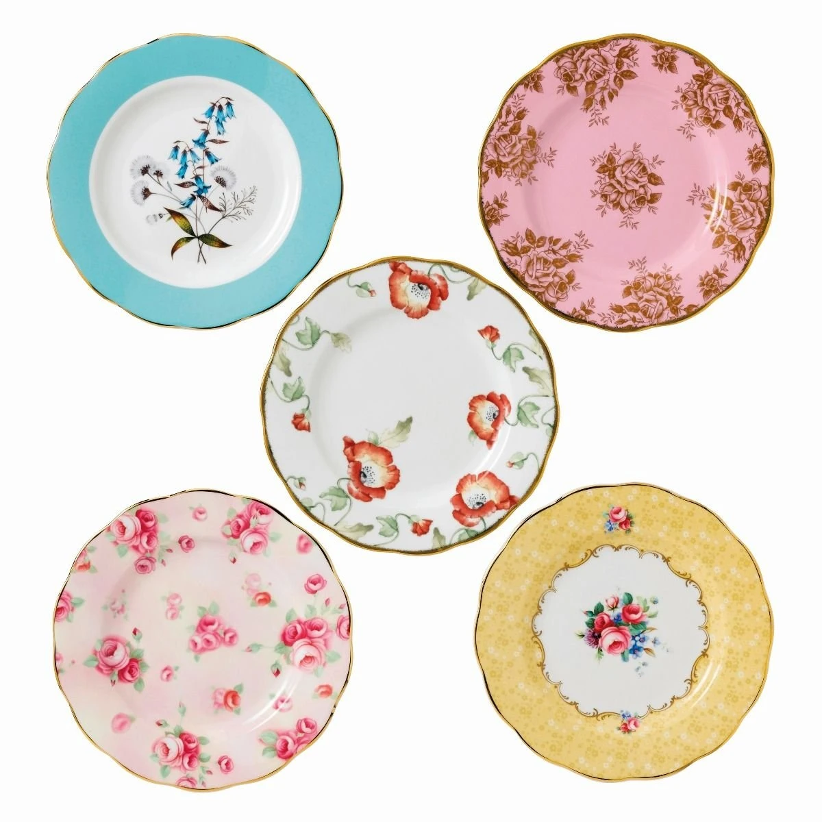 Royal Albert 100 Years 1950-1990 8" Plate Set | 5-Piece