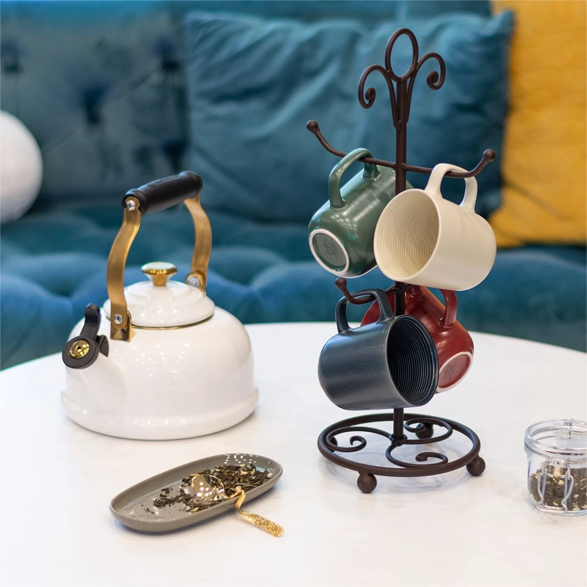 Everything Kitchens Modern Colorful Neutrals - Rippled 12oz Mugs (Set Of 4) - Matte | Red - Image 4