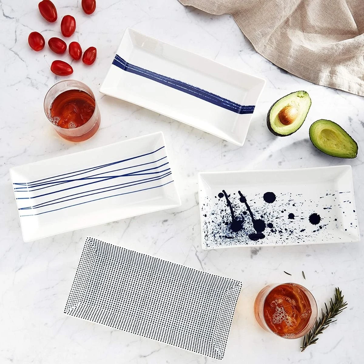 Royal Doulton Rectangular Trays (Set Of 4) | Pacific Blue - Image 4