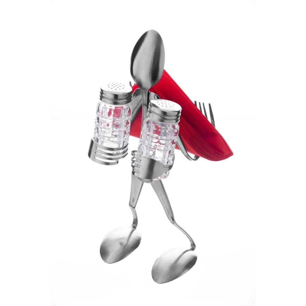 Forked Up Art Spoon Table Topper - Shaker And Napkin Holder - Image 2
