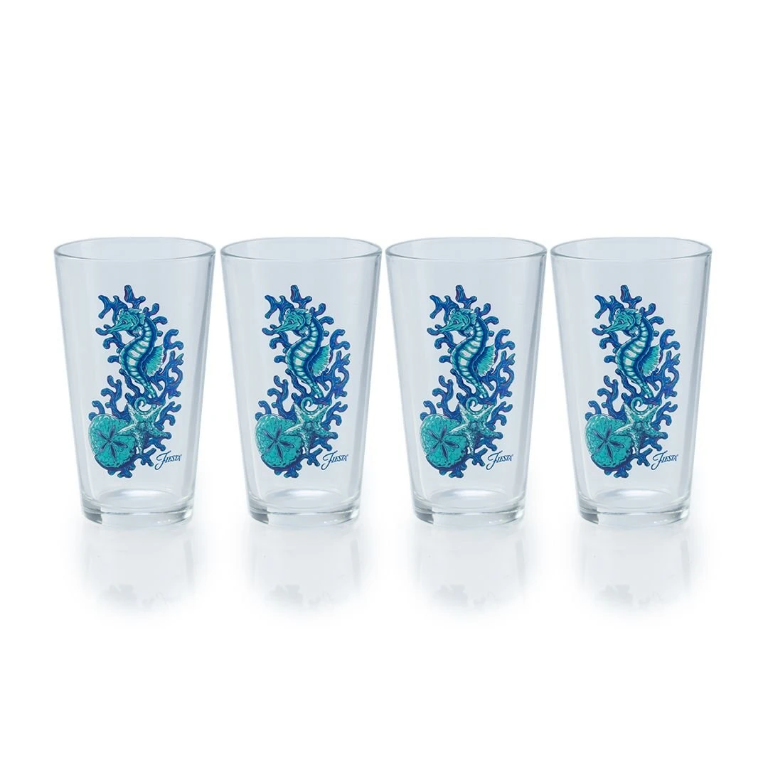 Fiesta® 16oz Cooler Glassware (Set Of 4) | Coastal Seahorse